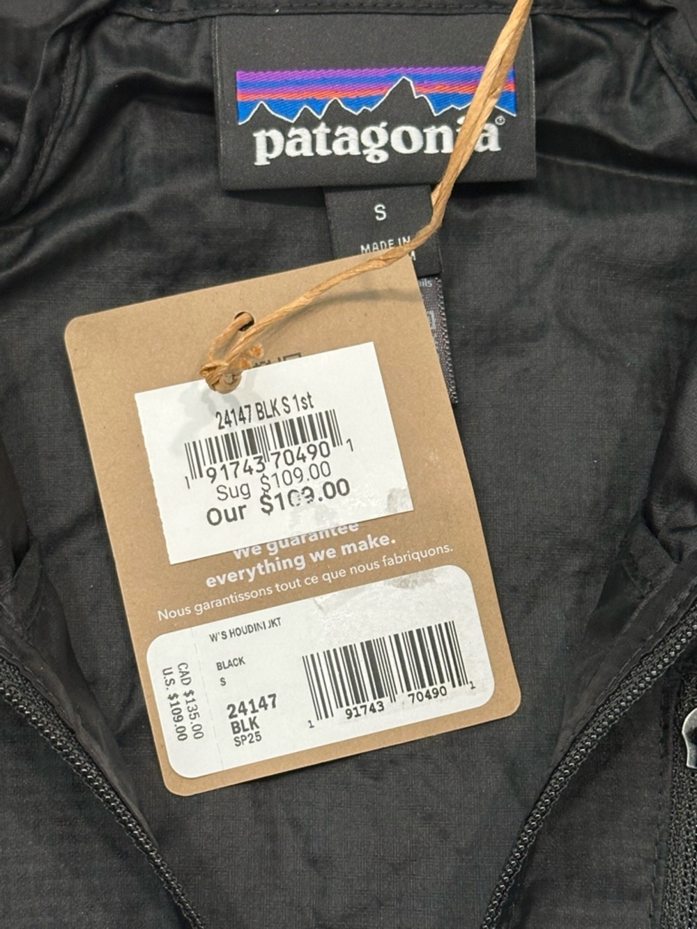NEW Patagonia Women’s Houdini Jacket in Black Size Small - Picture 7 of 14